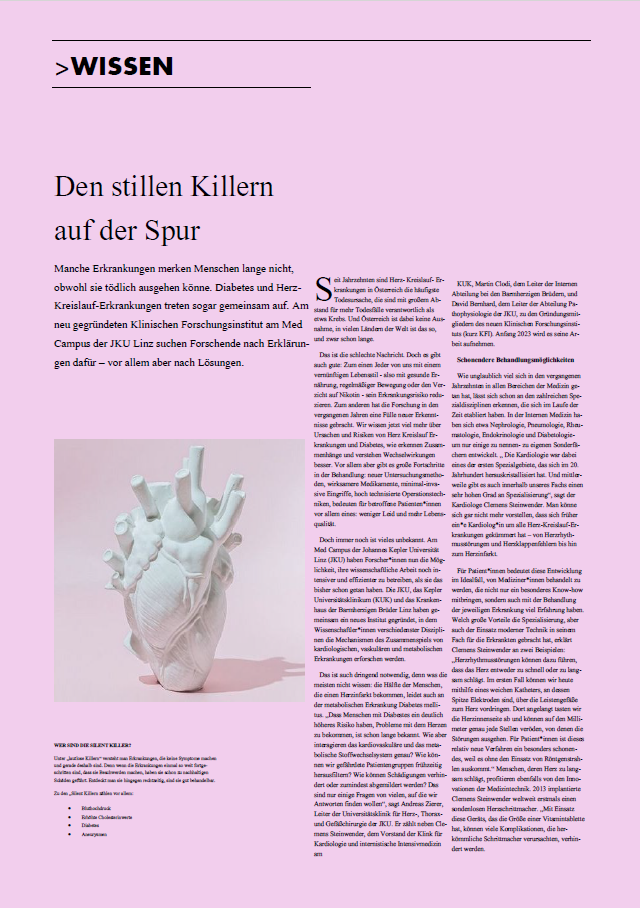 Zeitungsartikel über das Herz