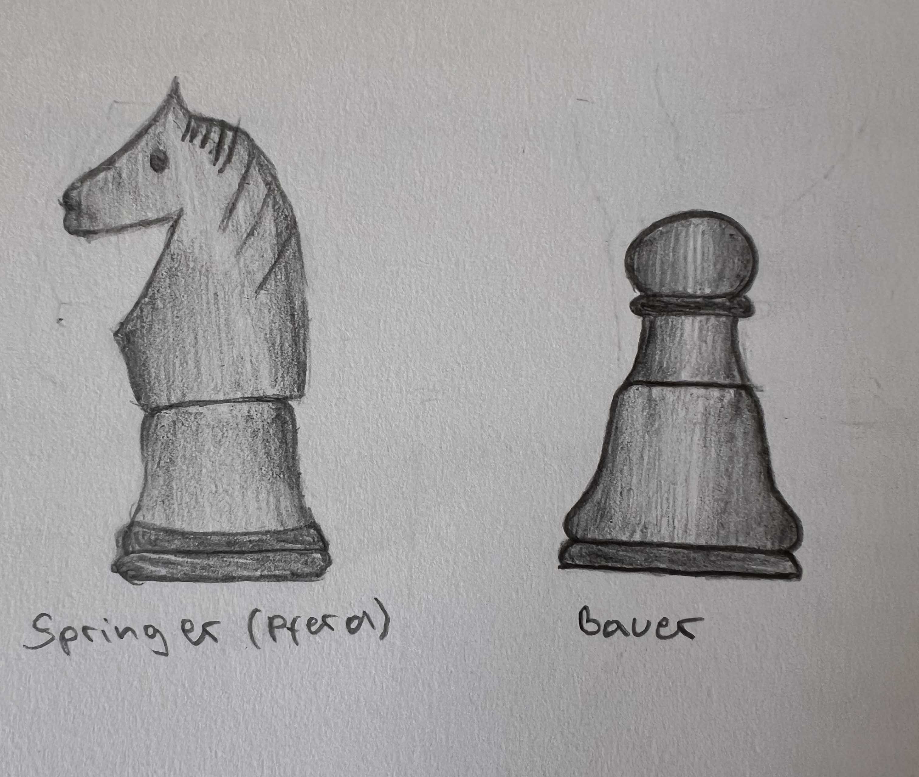 Schachfiguren Pferd und Bauer